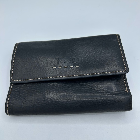Fossil black leather folding wallet - Picture 1 of 3